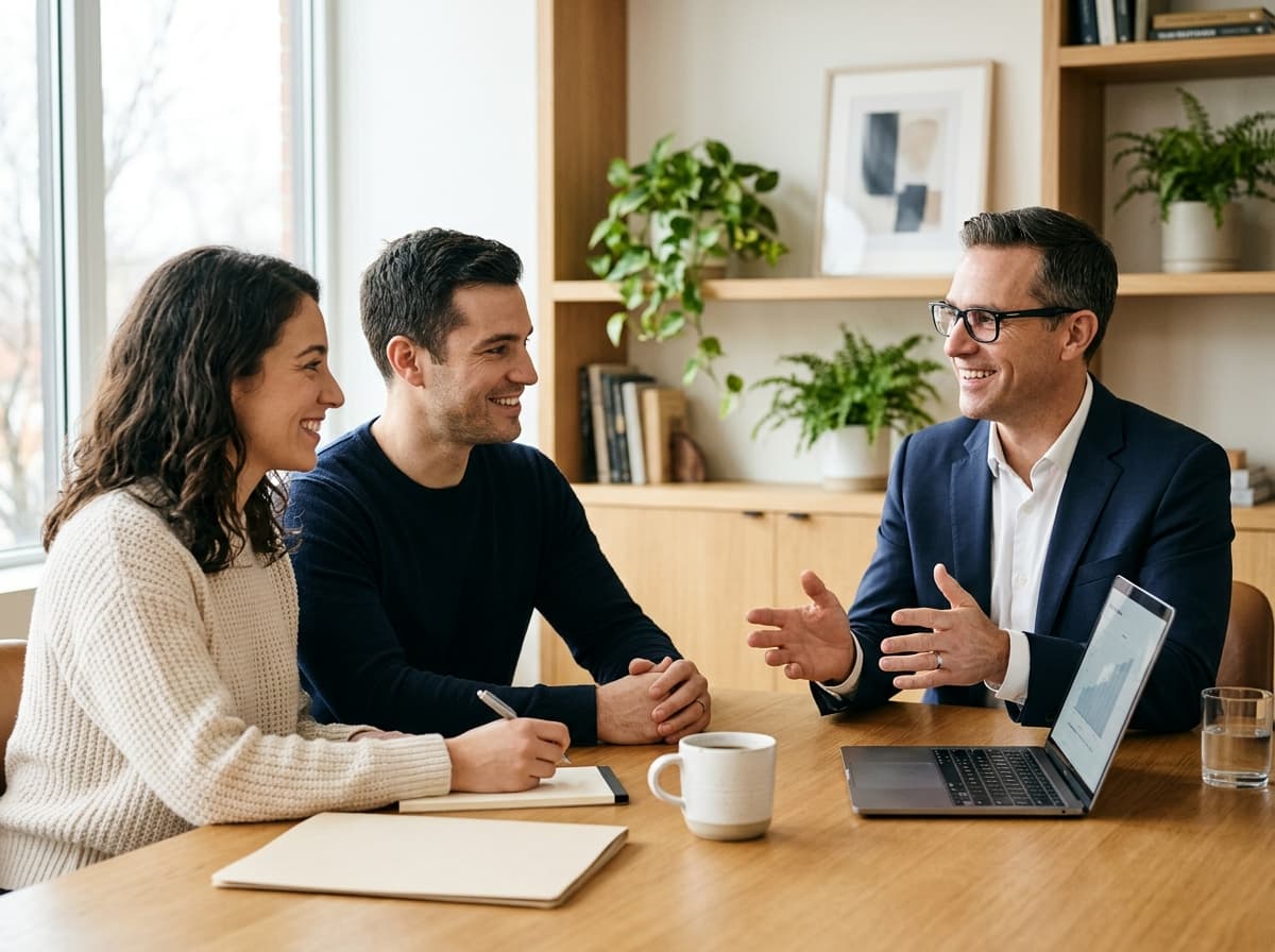 Small business owners consulting with Prosperum Fund financial specialist